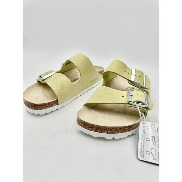 Birkenstock Arizona BS Leather Green Popcorn Shimmering Sandal Narrow Women's 40 - Picture 8 of 10